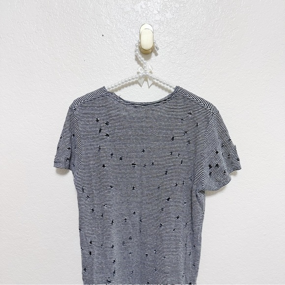 IRO Gabry Striped Distressed T-Shirt Linen size Small - Picture 10 of 12